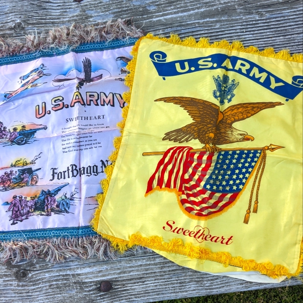 WWII Army Sweetheart Pillow Cases Fort Bragg